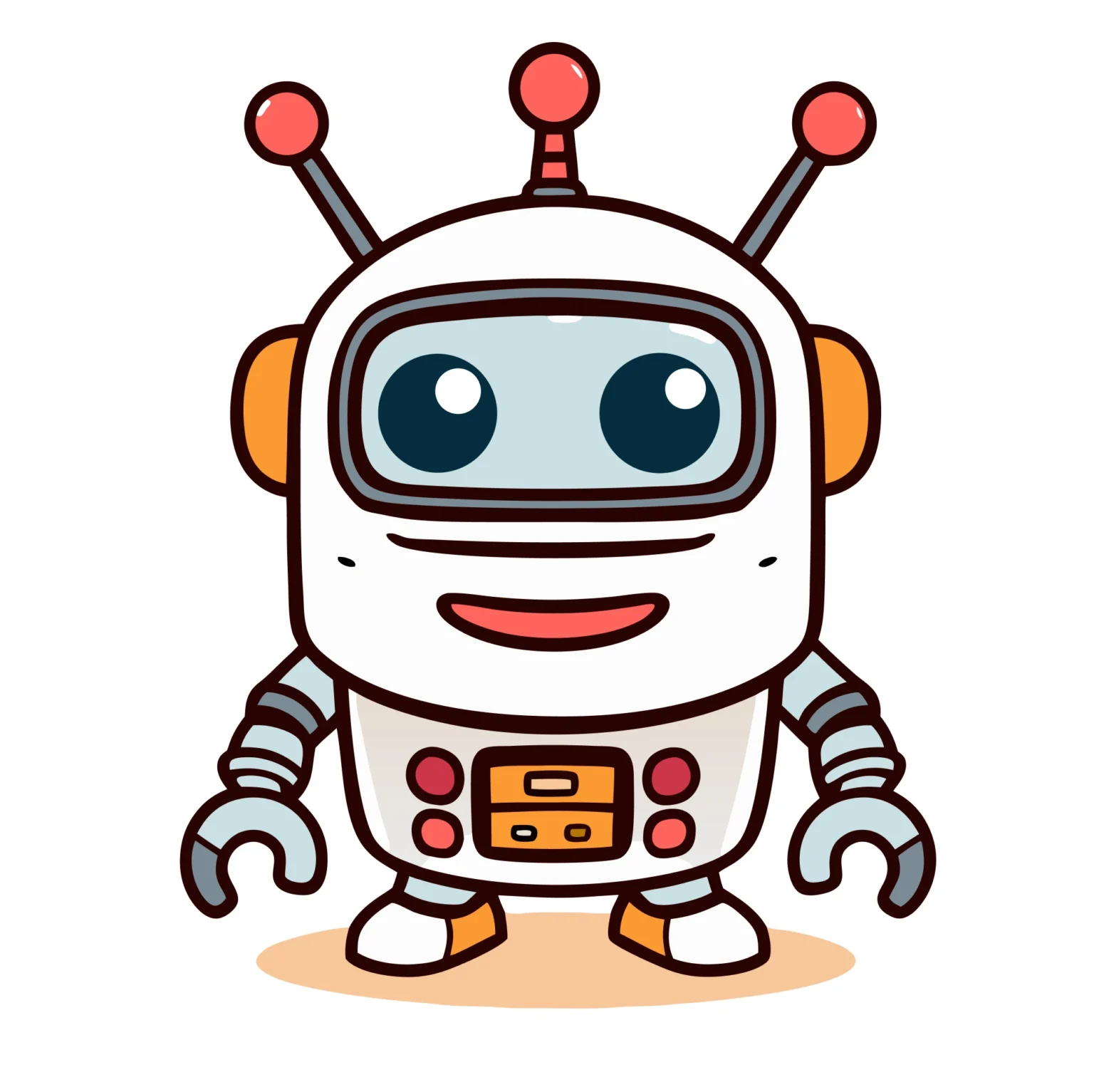 An illustration of our Produkt-o-Bot with our brand colors.