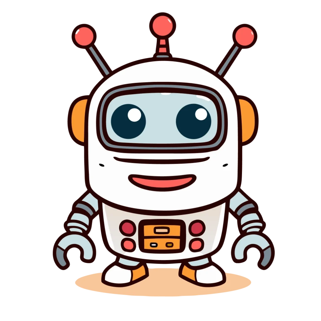 An illustration of our Produkt-o-Bot with our brand colors.